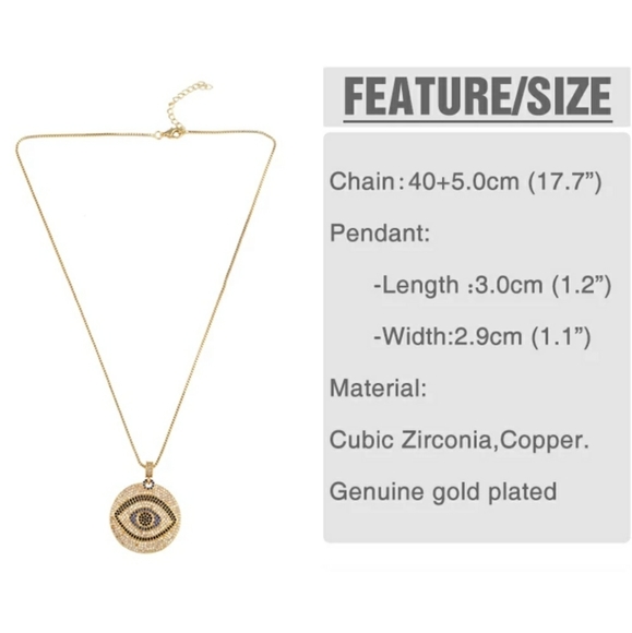 ZIRCONIA LONG CHAIN ROUND NECKLACE - Picture 4 of 4